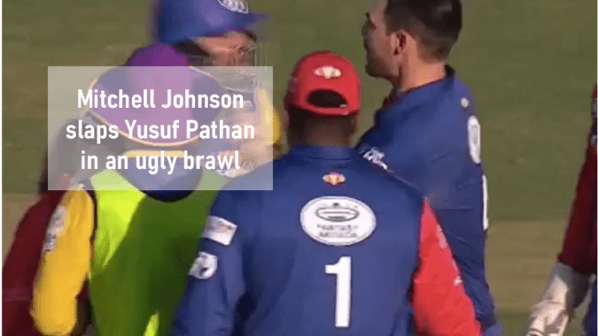 Mitchell Johnson slaps Yusuf Pathan