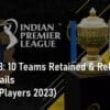 IPL 2023 10 Teams Retained and Released Full Details