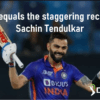 Virat Kohli equals the staggering record of Sachin Tendulkar
