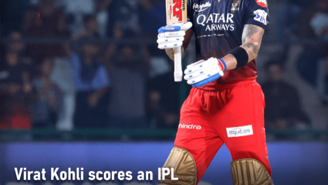 Virat Kohli scores an IPL Century