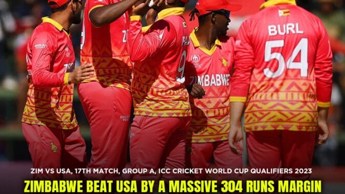 Zimbabwe beat USA by a massive 304 runs margin