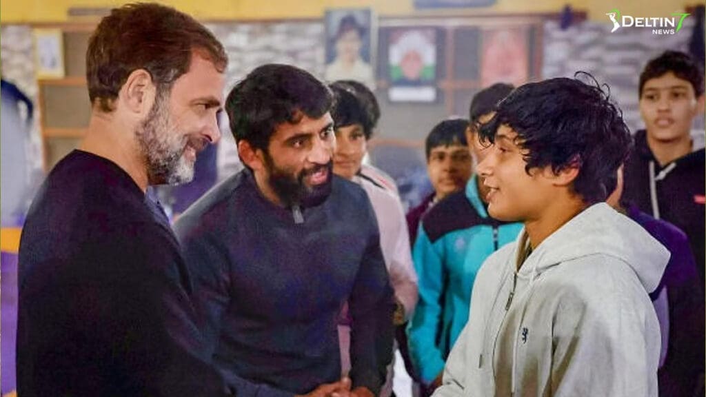 Rahul Gandhi and Bajrang Punia